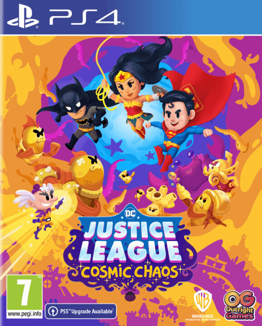 DC's Justice League Cosmic Chaos box art for Playstation 4